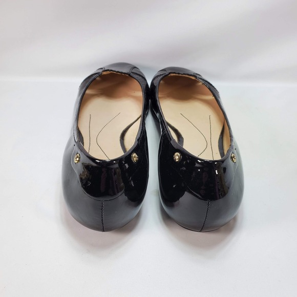 Kate Spade Black Patent Leather Ballet Flats Size 8.5 Low Logo New York - Picture 4 of 7